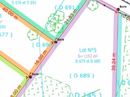 vente terrain à bâtir 1 192 m²