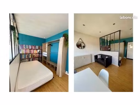 studio climatise et tres bien equipe avec grande terrasse centre ville