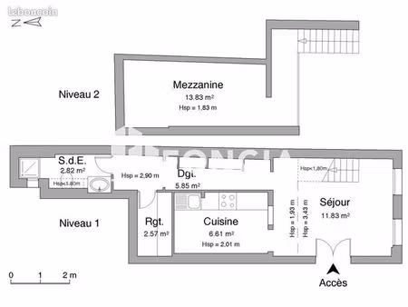 studio 2 pièces 43 m²