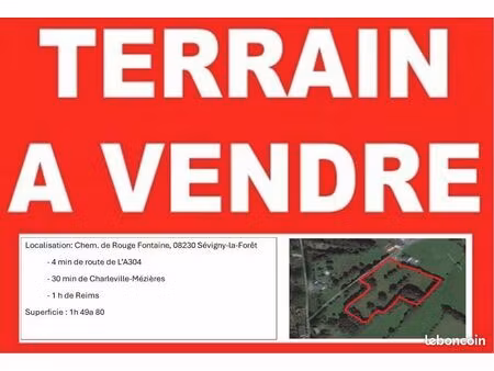? terrain de campagne de charme – 1 5 ha – réseaux en bordure – proche e420 / reims
