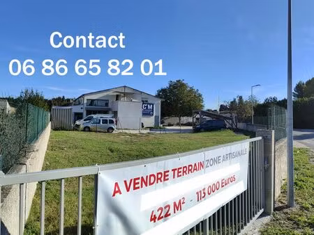 terrain constructible 422 m² – zone artisanale ue – l’isle-sur-la-sorgue