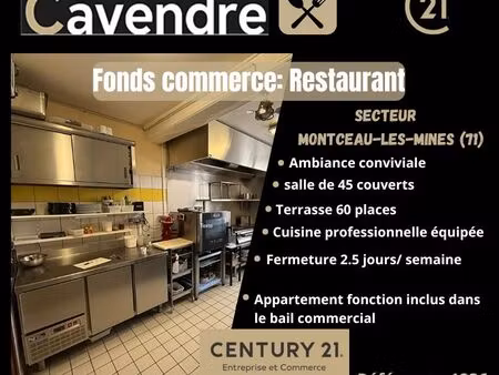 fonds de commerce  restaurant 1 m² montceau les mines