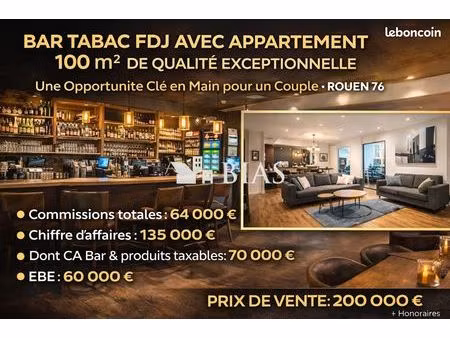 bar  fdj  tabac 70 m² rouen