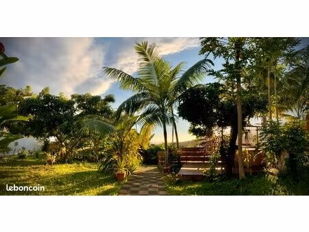 villa dans jardin tropical