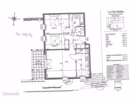 appartement 3 pièces 63 m²