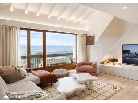 duplex rénové – vue exceptionnelle genève  lac et salève