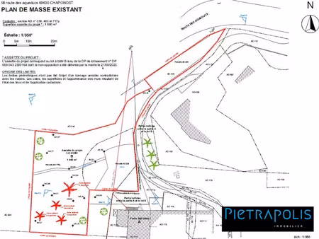 vente terrain 1659 m² à chaponost (69630)  295 000 €