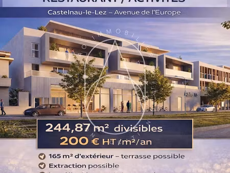 location locaux professionnels 0 pièces 244 m² à castelnau-le-lez (34170)  4 281 €