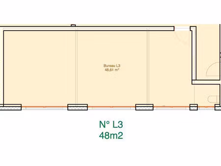 chaprais :bureaux à finir livrés brut 48 m2