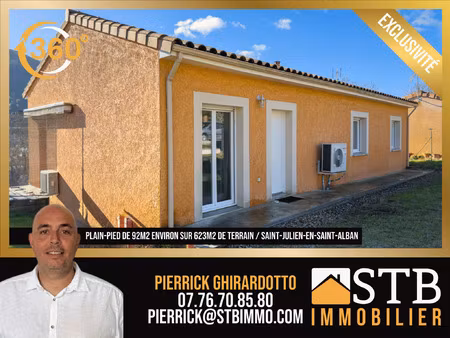 achat maison 4 pièces 92m² st julien en st alban 07000