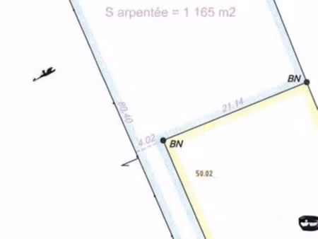 terrain constructible 1165m2