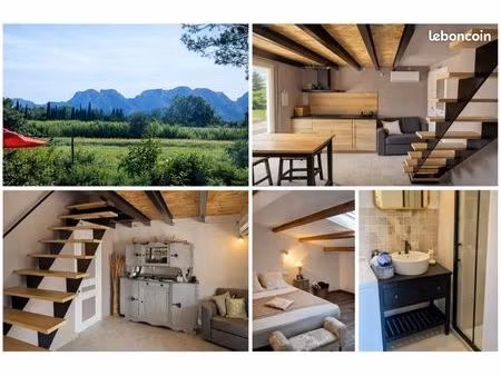 appartement meublé 50 m² – calme absolu – vue alpilles – eygalières