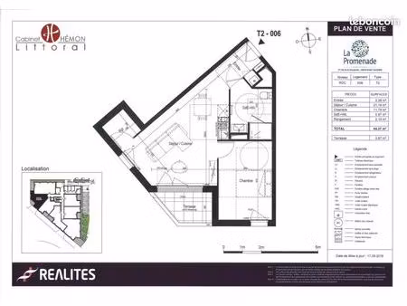 appartement 2 pièces 44 m²