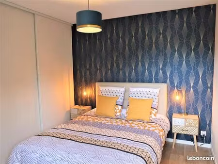 t2 bis meublé rénové – parking privé – résidence calme & sécurisée