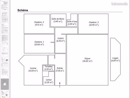 4/5 pièces 100m carré  créteil  a 300m du métro