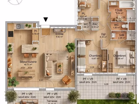 opportunité incroyable pour devenir propriétaire de votre appartement 4 chambres avec jard