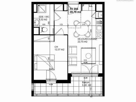 appartement 2 pièces 39 m²