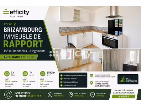 vente immeuble 8 pièces 185 m² à brizambourg (17770)  262 000 €