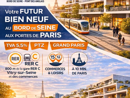 vente appartement 1 pièce 45 m² vitry-sur-seine (94400)