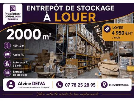 location locaux professionnels 2000 m² à compiegne (60200)  4 917 €