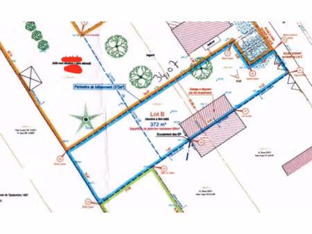 houdan centre-ville à pied  terrain à bâtir non viabilisé