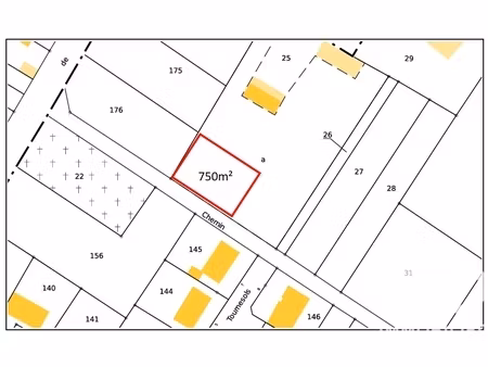 vente terrain à bâtir 750 m²