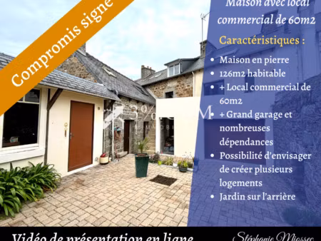 maison en pierre de 126m2 habitable avec local commercial de 60m2