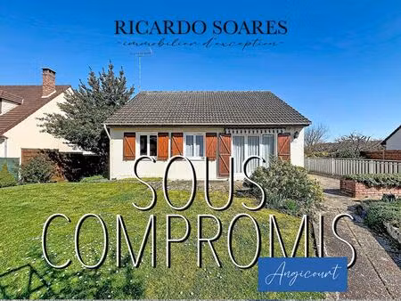 60940 angicourt - maison de plain pied / sous-sol total / 2 chambres / magnifique jardin d