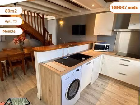 a louer t3 duplex - meuble - st leu vue mer