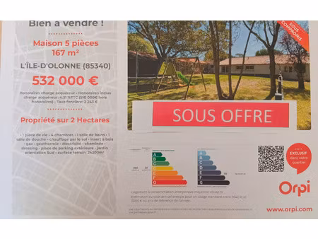 maison l'île-d'olonne m² t-5 à vendre  532 000 €