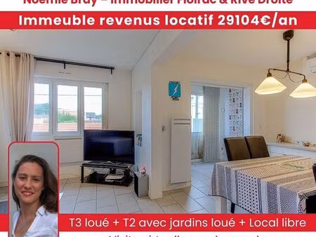 immeuble de rapport avec local commercial. revenus locatifs 29 103 € /an