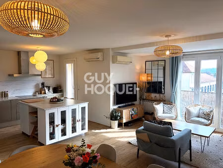 vernaison centre - t4 climatisé en excellent état de 85m2 - grand salon/séjour avec cuisin