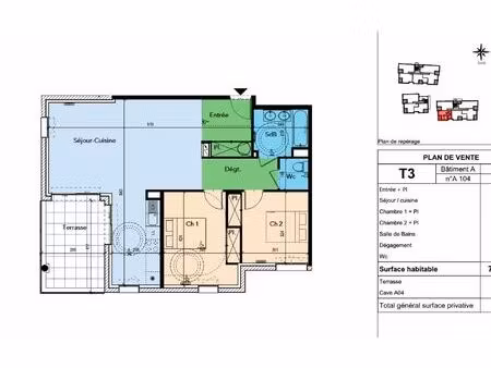 appartement lapalud 79.25 m² t-3 à vendre  211 000 €