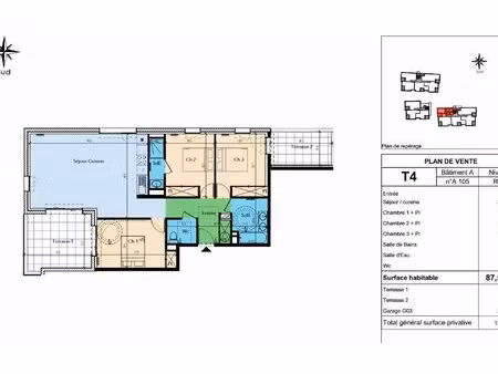 appartement lapalud 87.5 m² t-4 à vendre  246 000 €