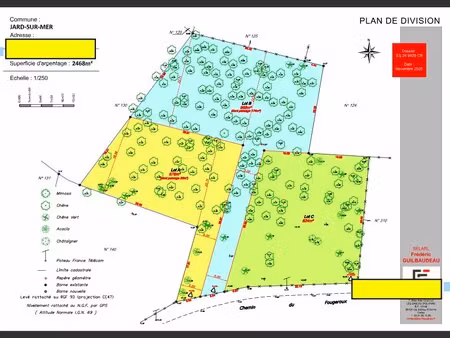 terrain à bâtir - 676m² - jard-sur-mer
