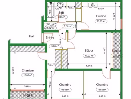 chenove - appartement 4 pièces