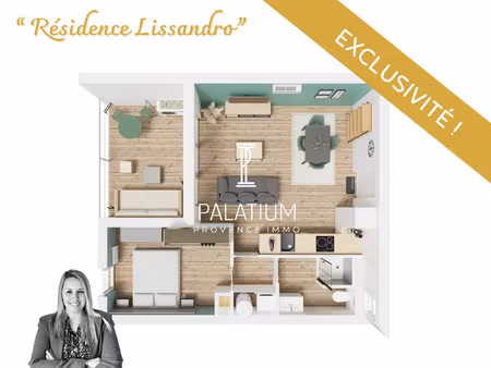 appartement t2 43 m² avec terrasse