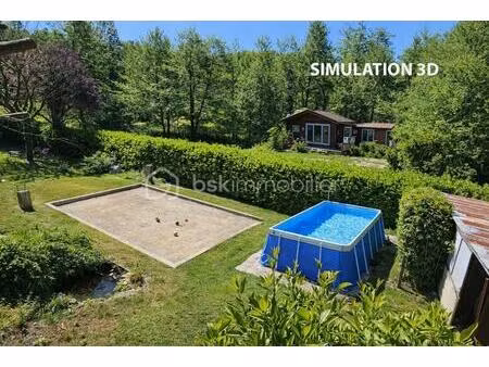 terrain de loisir 1200m2 chalet + mobilhome