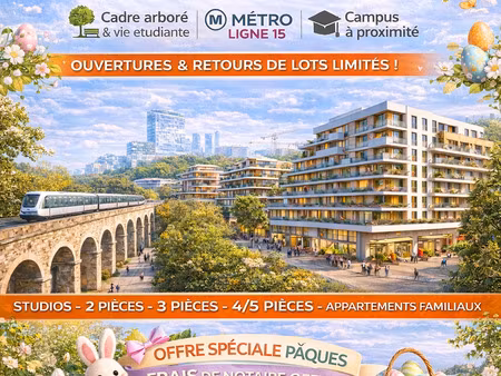 vente appartement 3 pièces 82 m² cachan (94230)