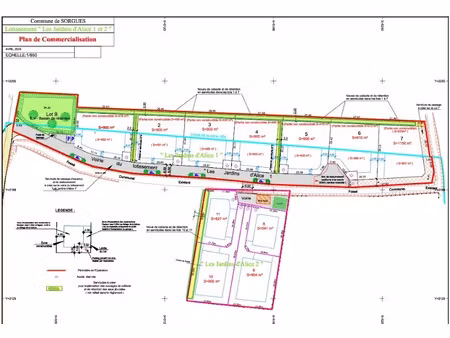 vente terrain 900 m² à sorgues (84700)  175 000 €