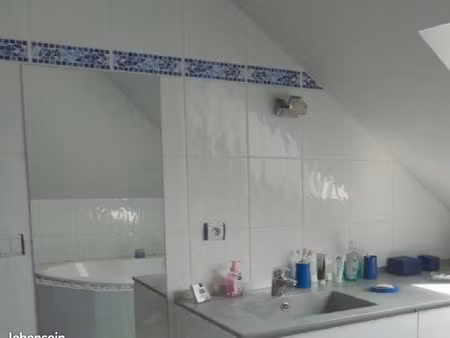 salle de bains (baignoire d'angle) avec wc séparés. buanderie  garage de 20m²