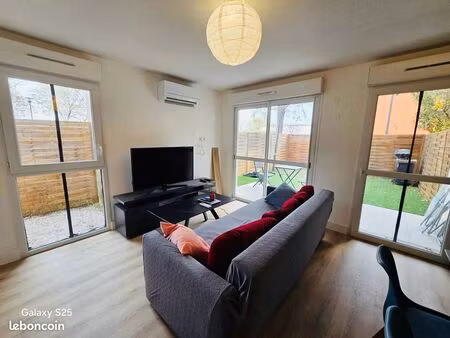 rare t3 meublé 67m² + jardin 51m² – jacou centre (clim 3 pièces)