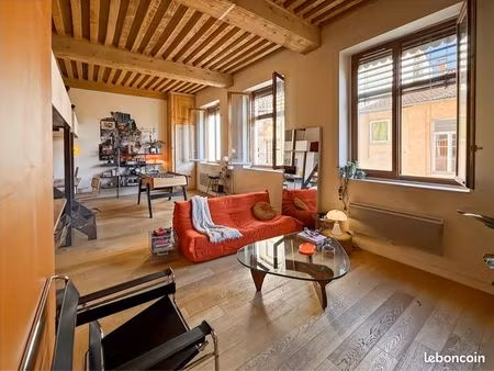 canut authentique – esprit loft – 45 11 m² carrez / 62 m² utiles – lyon 1er – pentes croix