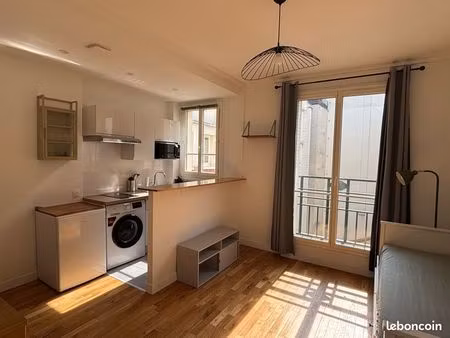 loue studio meublé 22m² paris 15ème - boucicaut chauffage inclus