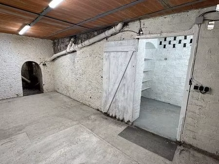 grande cave bétonnée + eau + electricité + wc