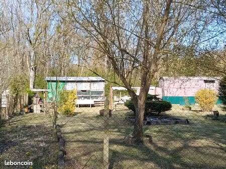 terrain d'agrément 1020 m2 au bord du cher avec chalet et wagon aménageable