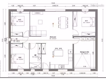 maison 4 pièces 87 m²
