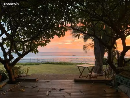 duplex plage pieds dans l’eau st leu 2 chambres 1 bureau