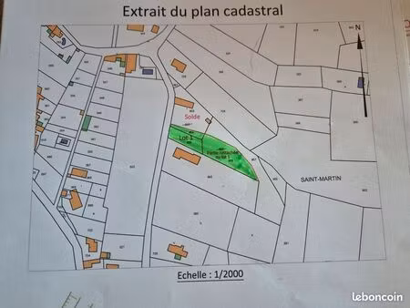 1610 m2 à 8 minutes de l'a64 au calme  bonne expo  prés des commodités
