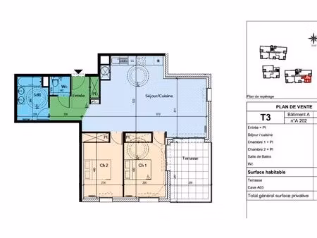 appartement lapalud 78.15 m² t-3 à vendre  214 000 €